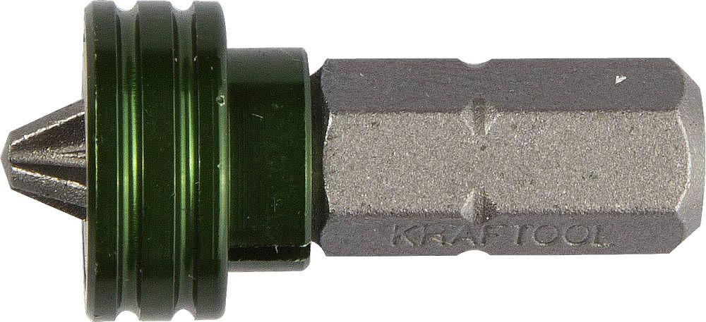 KRAFTOOL Magnet-X PH2, 25 мм, 1 шт, бита с магнитным держателем-ограничителем (26128-2-25-1) фото 1