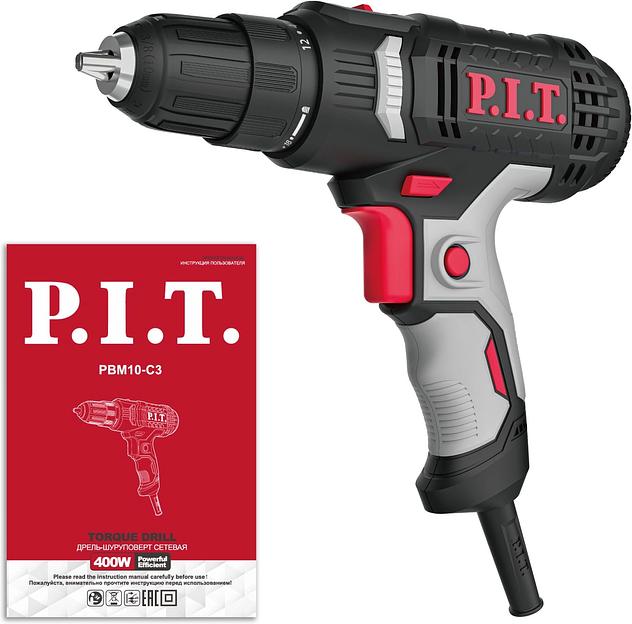Дрель-шуруповерт P.I.T. PBM10-C3 400Вт патрон:быстрозажимной фото 2