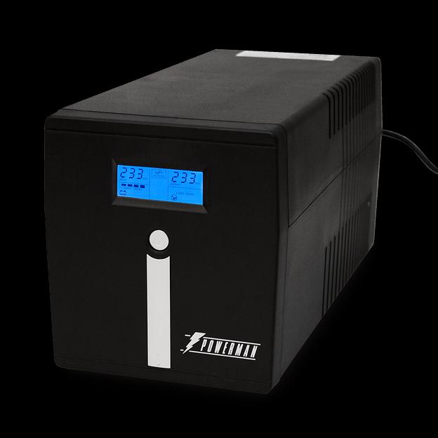 ИБП POWERMAN Smart Sine 1000, LCD, линейно-интерактивный, 1000ВА, 700Вт, 4 евророзетки с резервным питанием, USB, батарея 12В 7Ач 2 шт., 353мм х 149,3мм х 162мм, 9.2 кг. UPS Powerman Smart Sine (POWERMAN Smart Sine 1000) фото 1
