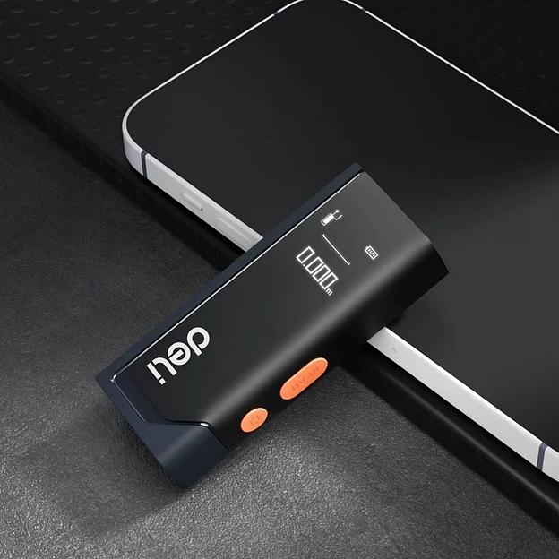 Deli Лазерный дальномер "Home Series Black" Deli DL331140 диапазон измерений 0,05~40м, точность измерения ±3мм, 370 мАч, OLED дисплей, Type-C, вес 48 грамм, эксклюзивный дизайн фото 4