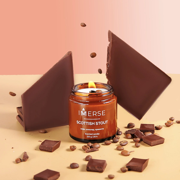 Ароматическая свеча Immerse «Scottish stout» 110 мл ОПТ фото 1