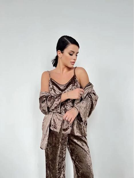 Домашний топ пижама велюровая опт фото 2