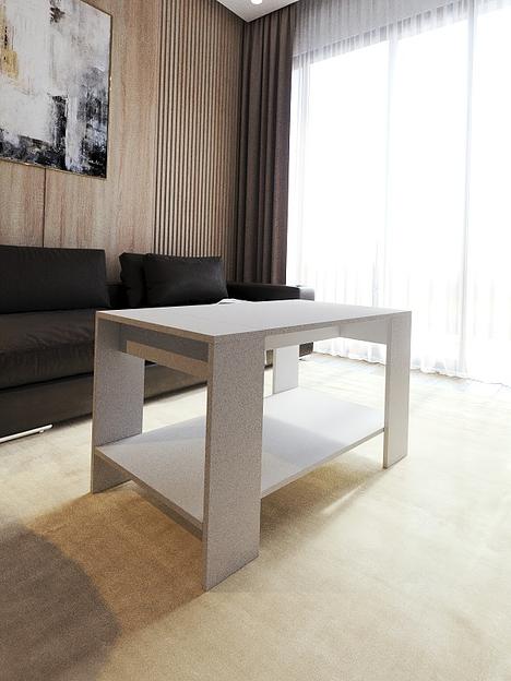 Столик журнальный Wood&Stone «Шеда» белый 90×50.2×50 см фото 6