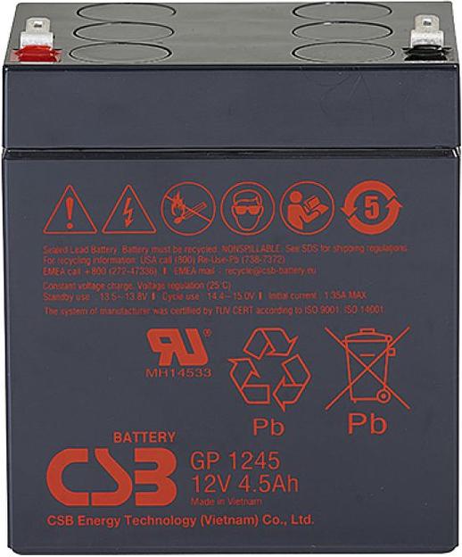 CSB Батарея GP1245 (12V 4,5Ah/16W) фото 1