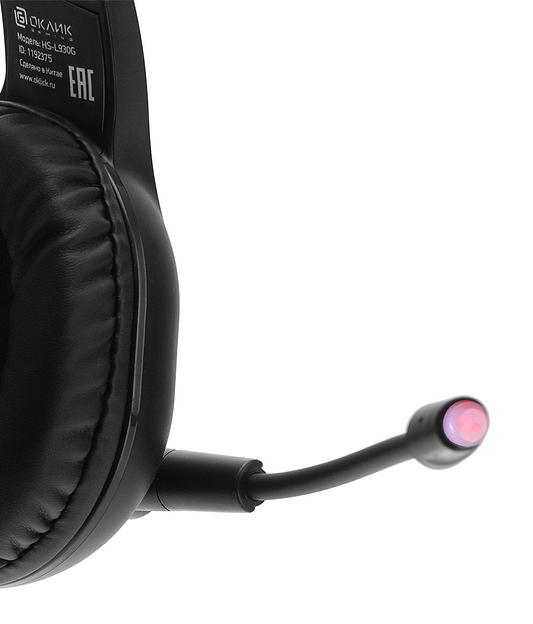 Наушники с микрофоном Оклик HS-L930G SNORTER черный 2м мониторные USB оголовье (HS-L930G) фото 4