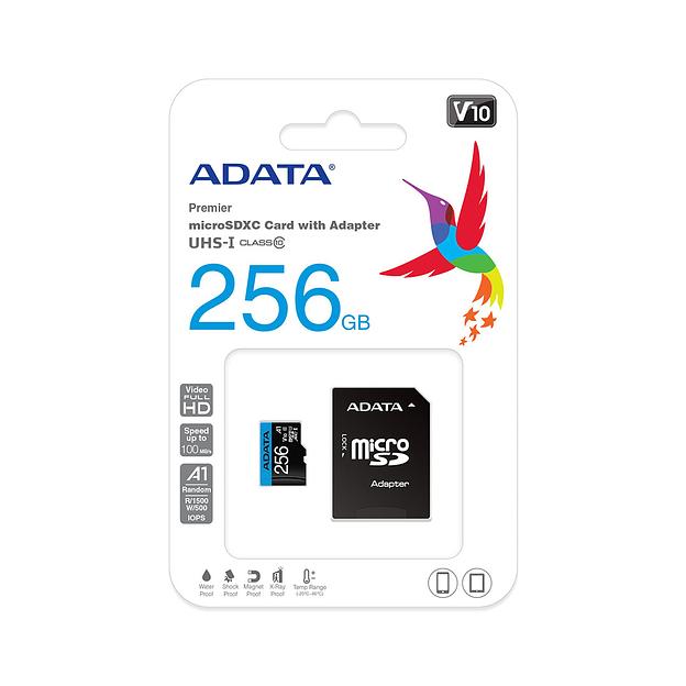 Карта памяти ADATA  AUSDX256GUICL10A1-RA1 UHS-I CLASS10 A1 256GB фото 3
