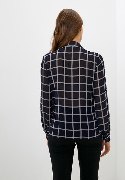 Блуза синяя в клетку Elit by Ter-Hakobyan опт фото 3