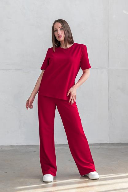 Женский костюм цвета фуксия, футер двунитка ОПТ фото 1