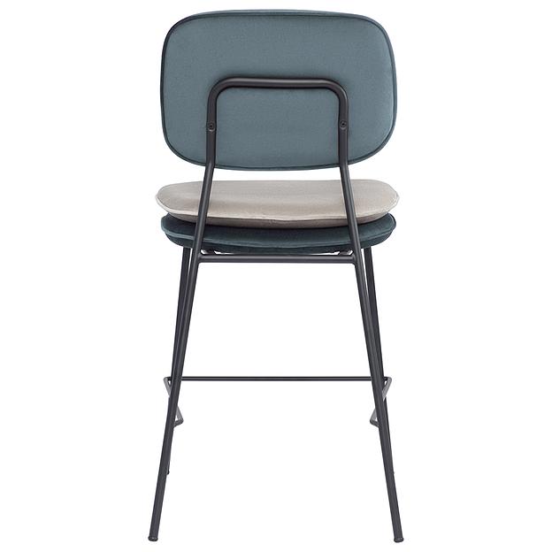 Стул полубарный Pea, велюр, сине-зеленый/бежевый фото 7