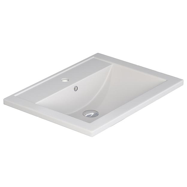 Раковина кварцевая для ванной Uperwood Foster Quartz 60 см, белая матовая, жасмин фото 3