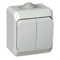 Systeme electric BA10-042C ЭТЮД IP44 О/У 2-клавишный ВЫКЛЮЧАТЕЛЬ 10 АХ, СЕРЫЙ, Россия фото 7