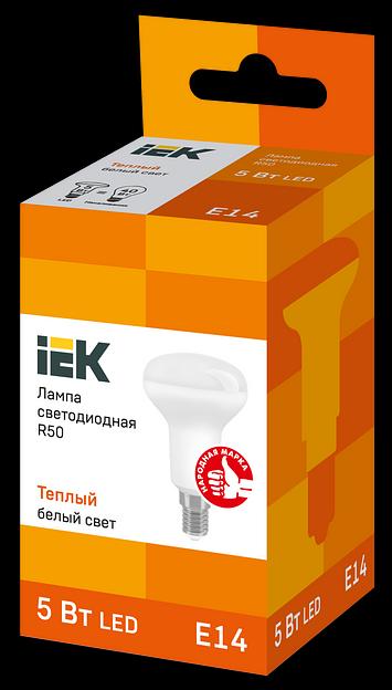 Iek LLE-R50-5-230-30-E14 Лампа светодиодная ECO R50 рефлектор 5Вт 230В 3000К E14 IEK фото 3