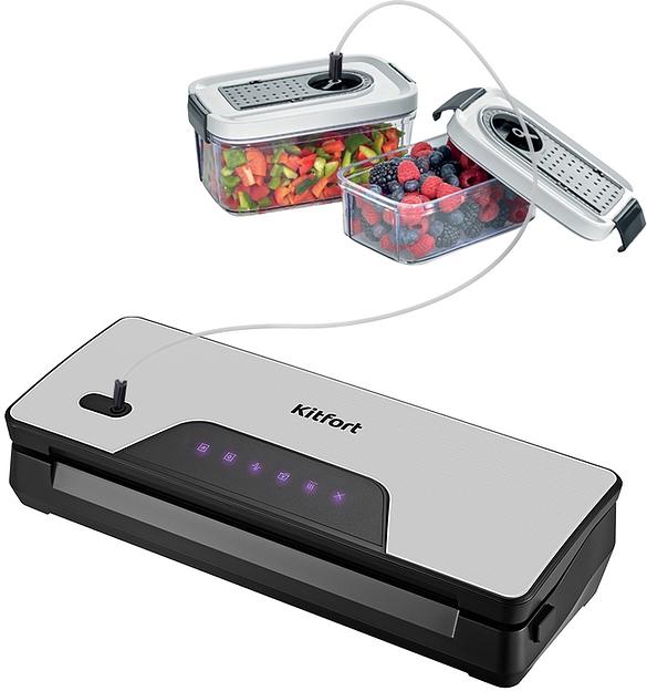 Вакуумный упаковщик Kitfort КТ-1517 130Вт серебристый/черный фото 4
