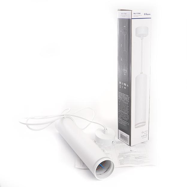 Светильник ДСО GU10 без лампы на подвесе белый фото 8