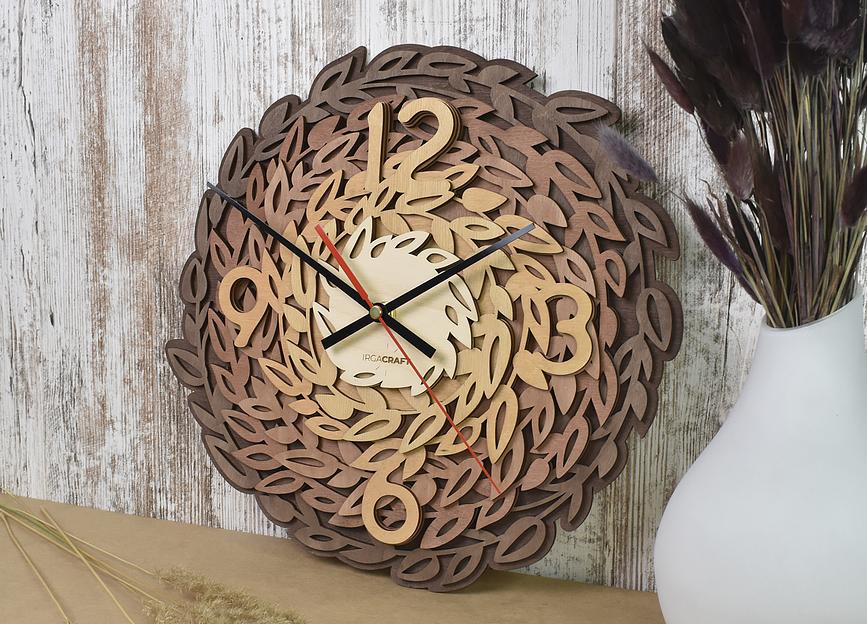Часы настенные из дерева «Листья», опт фото 1