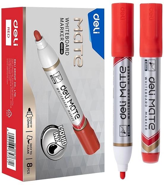 Маркер для досок Deli EU052-RD Mate 2мм 1цв. красный коробка фото 1