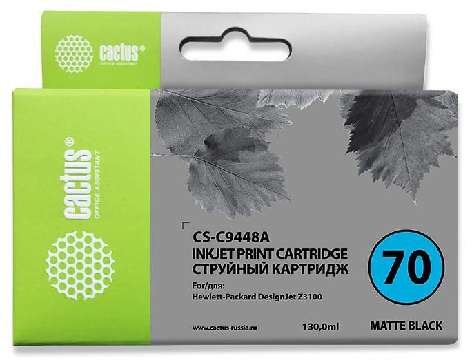 Картридж струйный Cactus CS-C9448A №70 черный матовый (130мл) для HP DJ Z3100 фото 1