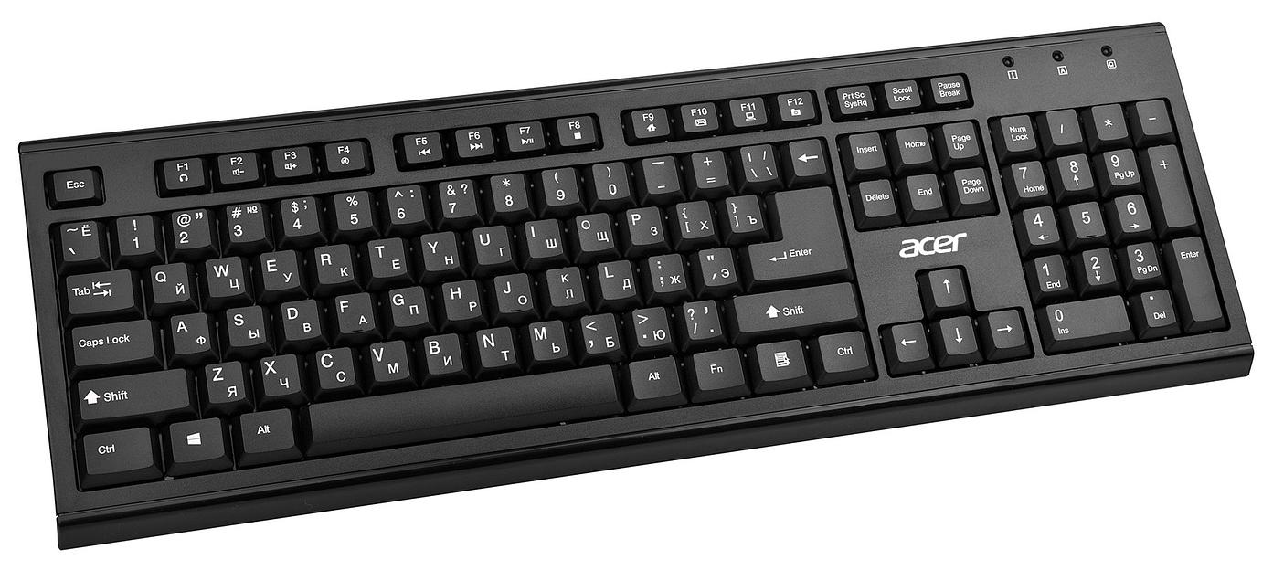 Клавиатура + мышь Acer OKR120 клав:черный мышь:черный USB беспроводная Multimedia фото 5