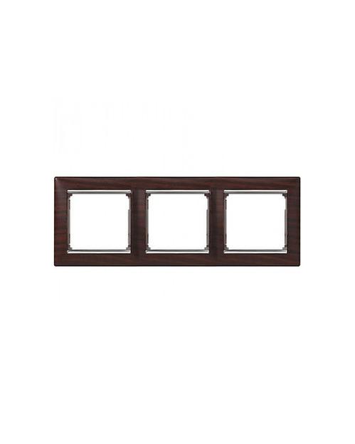 Рамка Legrand 770373 3п гор ТемнДер/Сереб VLN фото 1