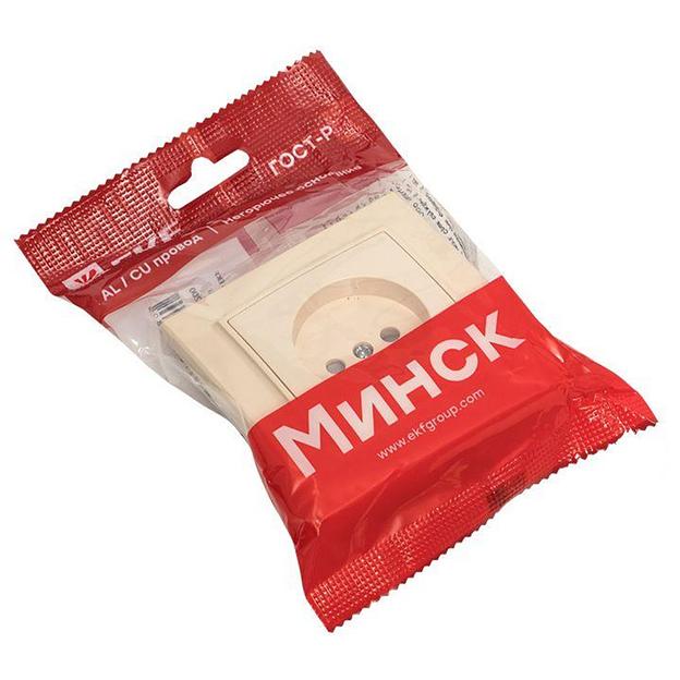 EKF ERR10-022-200 Розетка 1-мест. СП б/з 10 А с защ. штор. бежевый Минск EKF фото 3