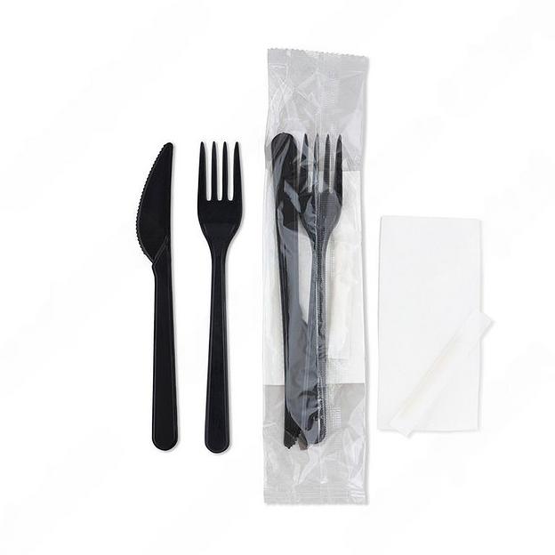 Комплект одноразовых приборов №4 чёрный, 162 фото 1