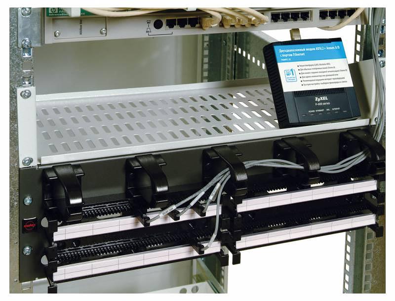 Полка стационарная ЦМО МС-30 2U нагр.:15кг. 19" 300мм серый (упак.:1шт) фото 4