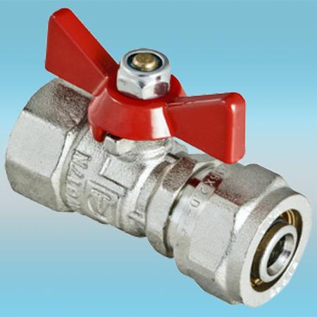 Кран шаровый обжимной с переходом на вн.р. ø 26х1 фото 1