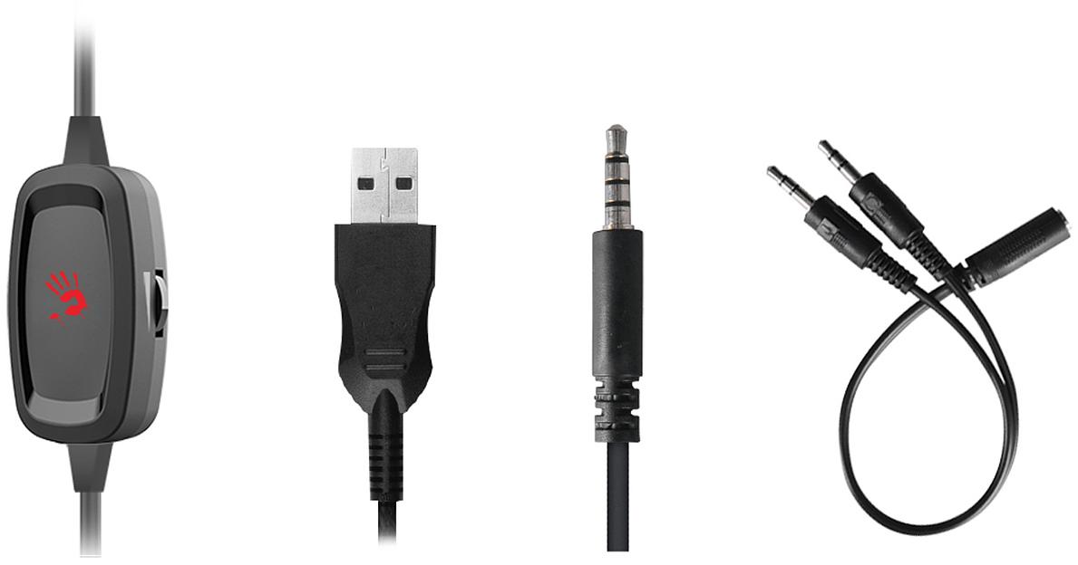 Наушники с микрофоном A4Tech Bloody G330p черный 2м мониторные оголовье (G330P) фото 4