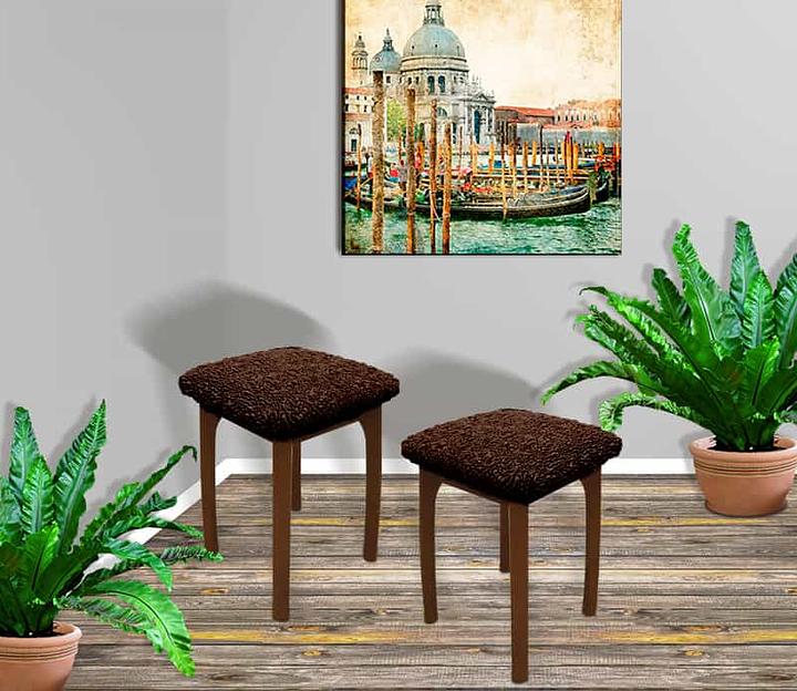 Чехол на табурет Чехлы&Пледы «Виктория» шоколадный махагон (2 шт) ОПТ фото 6