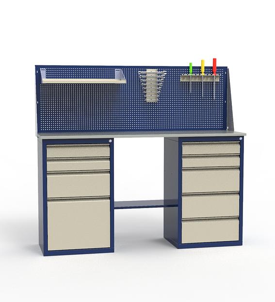 Верстак слесарный с тумбами для мастерской ЛВ-2Т.04.05_сб8 фото 1