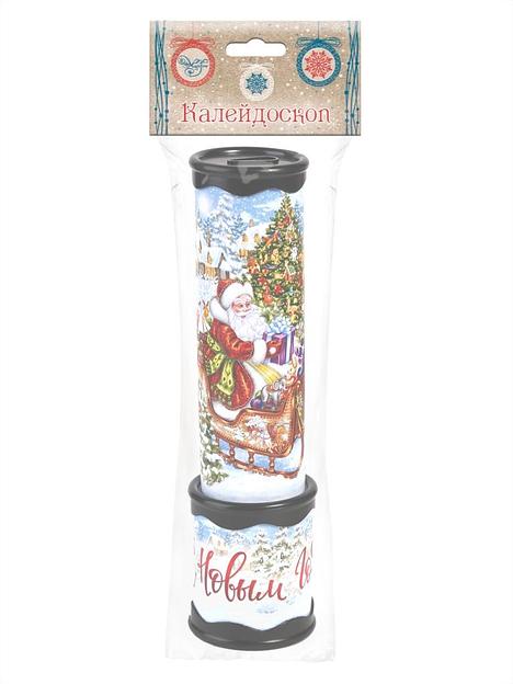 Новогодняя игрушка детская Калейдоскоп «Дед Мороз на санях» 20×5,6 см, 80338, опт фото 2