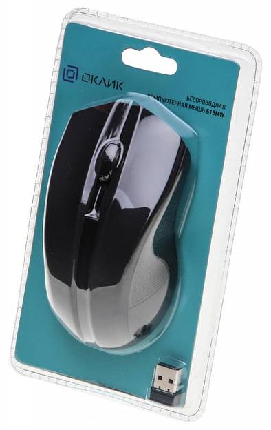 Мышь Оклик 615MW черный оптическая (1000dpi) беспроводная USB (2but) фото 5