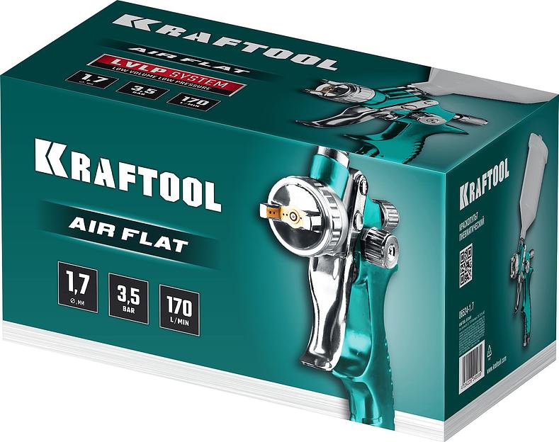 KRAFTOOL AirFlat, LVLP, 1.7 мм, пневматический краскопульт с верхним бачком (06524-1.7) фото 6