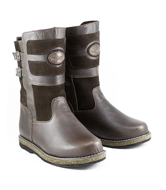 Монголки короткие коричневые, войлочная подошва фото 1