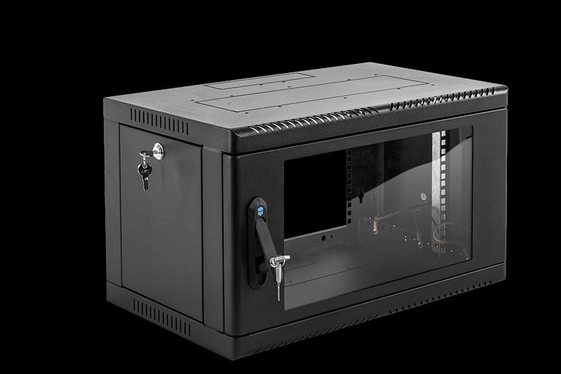 ЦМО Шкаф телекоммуникационный настенный 6U (600? 650) дверь стекло, цвет черный (ШРН-6.650-9005) фото 1