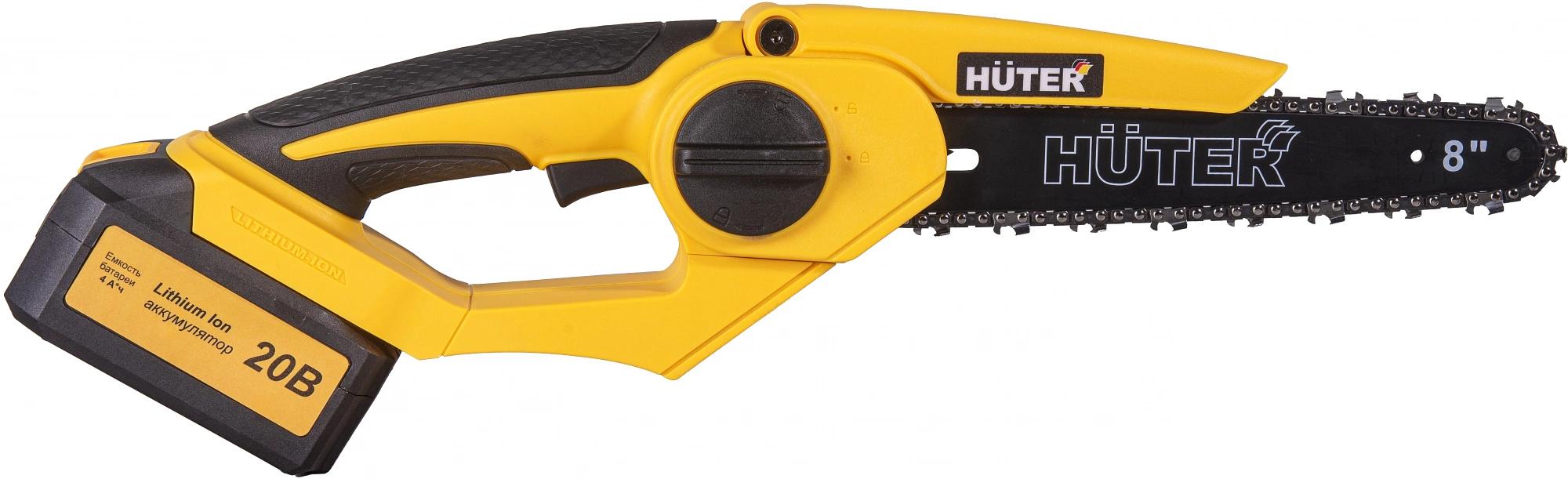 Электрическая цепная пила Huter ELS ELS-20/8-Li-BL дл.шины:8" (20cm) 1аккум. 4Ач ЗУ (70/10/41) фото 5