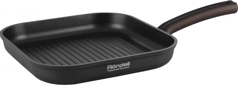 Сковорода-гриль Rondell Ginger RDA-1531 квадратная 26см покрытие: антипригарное ручка несъемная (без крышки) черный фото 1