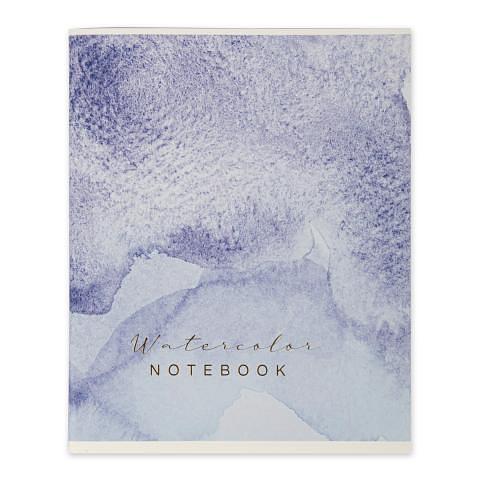 Тетрадь общая на скобе А5, 96 л., клетка, Watercolor, синий, SVT_960421_04, SVETOCH фото 1