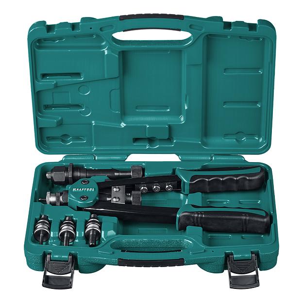 KRAFTOOL Combo2-M10, 2 вида заклёпок, комбинированный двуручный заклепочник в кейсе (31181) фото 8
