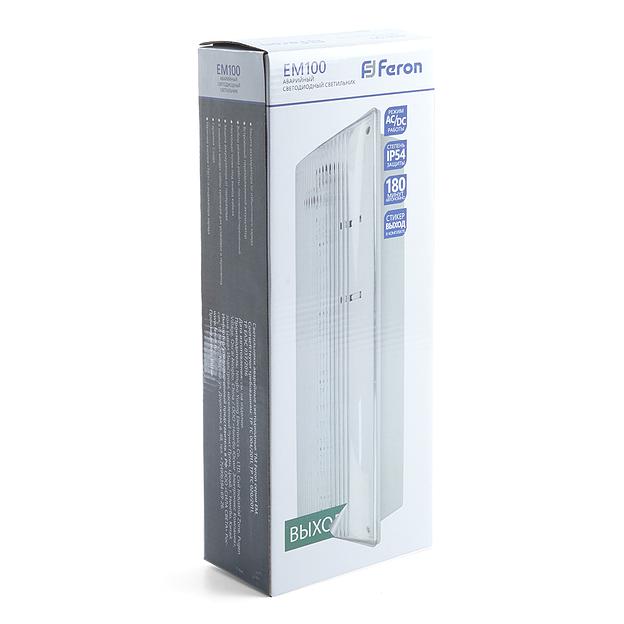 Светильник аварийный светодиодный LEDх20 3ч универсальный IP54 с наклейкой ВЫХОД фото 5