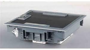 Напольная коробка, горизонтальная, 12 модулей, крышка под ковровое/паркетное покрытие, цвет серый фото 2