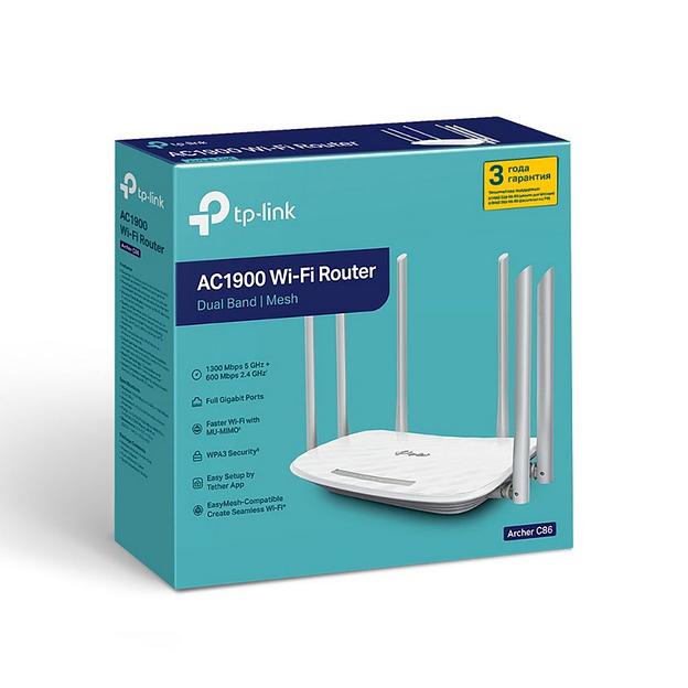 Двухдиапазонный гигабитный Wi-Fi роутер AC1900 с поддержкой MU?MIMO TP-Link Archer C86 фото 3