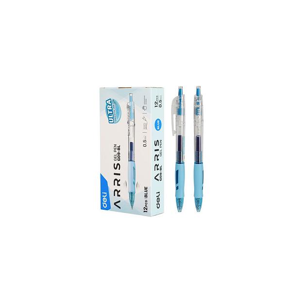 Ручка гелевая Deli Arris EG09-BL автоматическая чернила синий фото 1