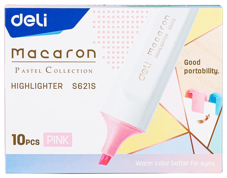 Текстовыделитель Deli ES621Spink Macaron скошенный пиш. наконечник 1-5мм розовый фото 1