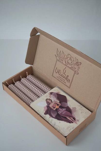 4 тонких свечи из вощины Ulianka, латте фото 1