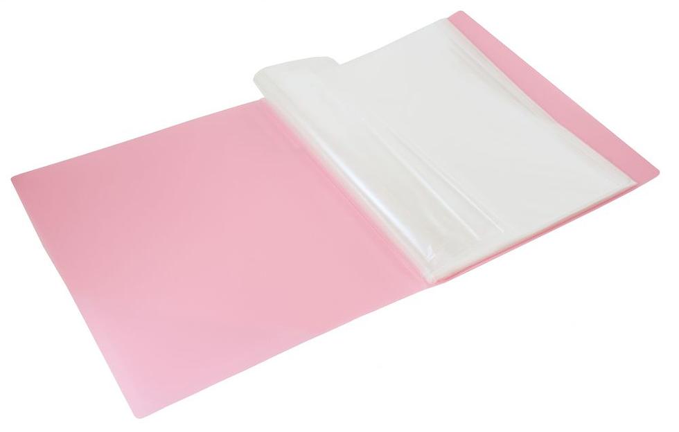 Папка с 60 прозр.вклад. Бюрократ Gems GEM60PIN A4 пластик 0.7мм торц.карм с бум. встав розовый аметист фото 2