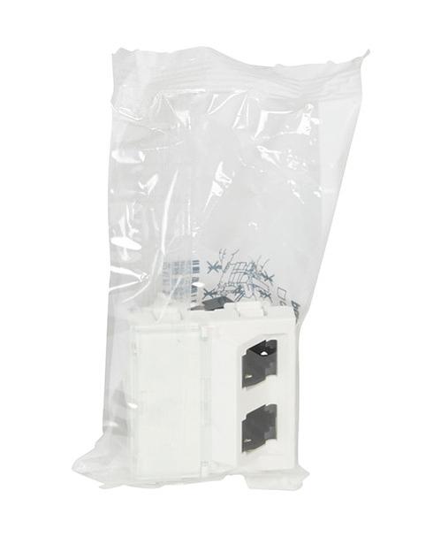 Розетка сетевая Legrand 076506 MOSAIC RJ45 STP кат6 2мод 45° фото 1