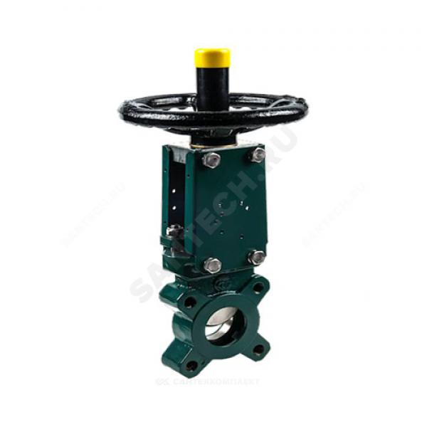 Задвижка шиберная односторонняя чугунная VG3400-00NI Ду 150 Ру10 межфланцеваяанцевая со штурвалом уплотнение: нитрил Tecofi VG3400-00NI0150 фото 2