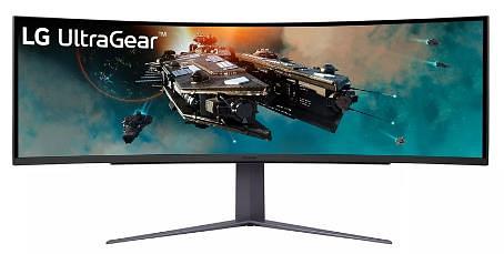 Монитор 49" LG UltraGear 49GR85DC-B VA 5120x1440, 240 Гц, 1 мс, 32:9, 450 кд/м2, 2xHDMI, 1xDP, изогнутый, черный фото 1