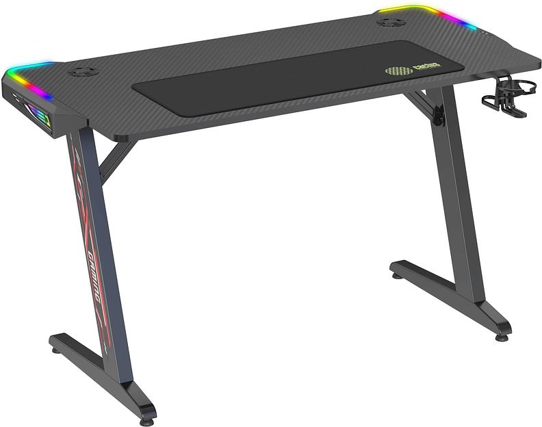 Стол игровой Cactus CS-GTZ-BK-RGB столешница ДСП черный каркас черный фото 1